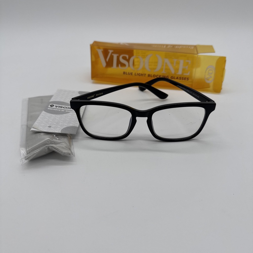 VISOONE Enhanced Version Rectangle‎  Look Blue Light Blocking Glasses New Black